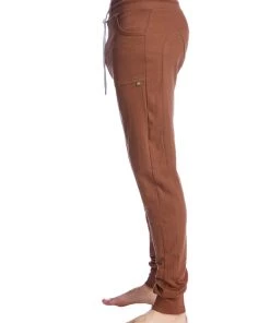 4-rth Long Cuffed Jogger & Yoga Sweat Pants (Chocolate Brown) MEN