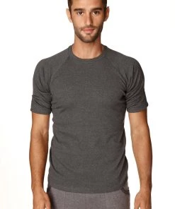 4-rth MEN Hybrid CREW Neck Raglan Tee (Charcoal)