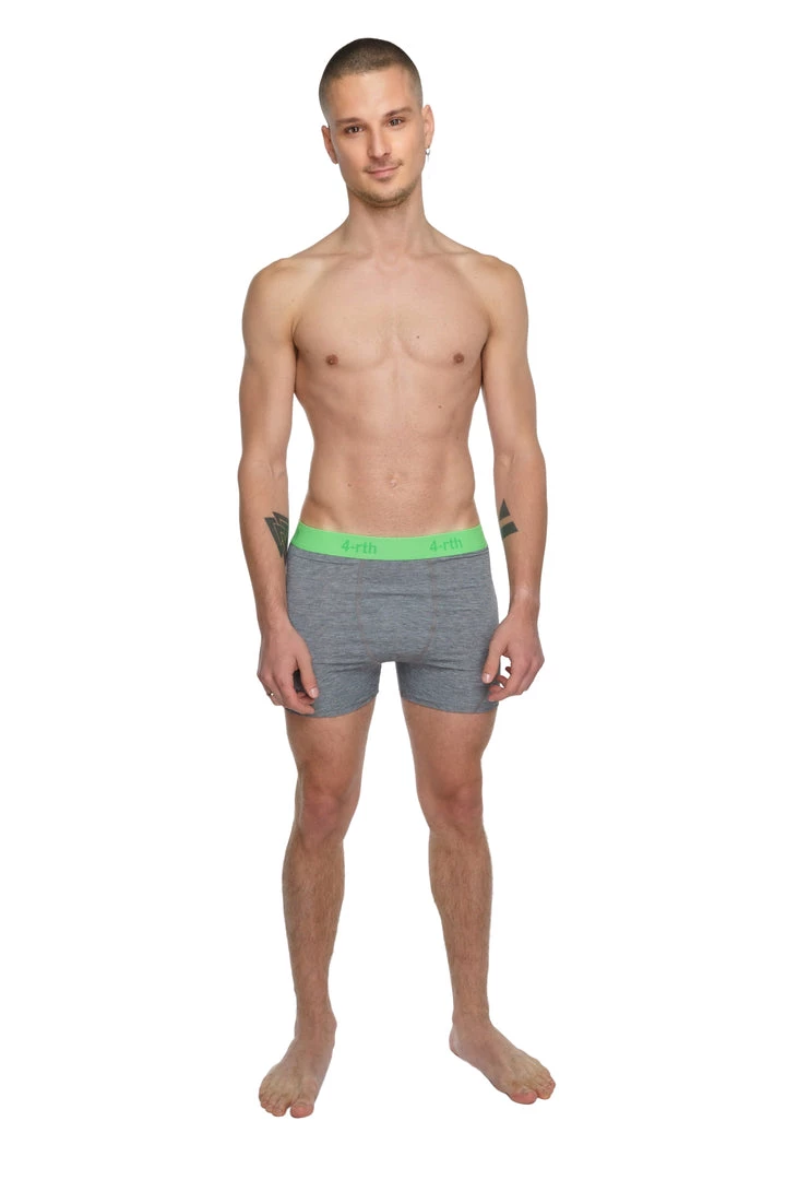 4-rth MEN Performance Yoga Leggings - Short (Steel Heather)