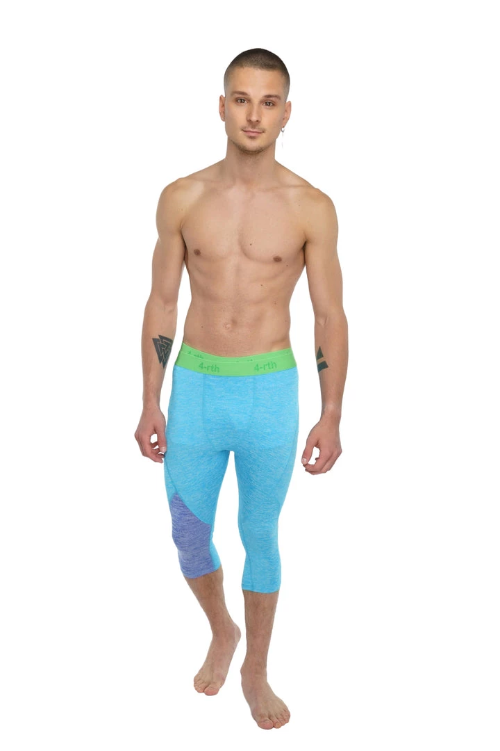 4-rth Performance Yoga Leggings - 3/4 (Coral Heather) MEN