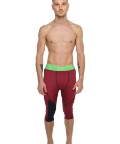 4-rth Performance Yoga Leggings - 3/4 (Brick Red Heather) MEN