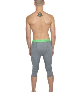 4-rth Performance Yoga Leggings - 3/4 (Steel Heather) MEN
