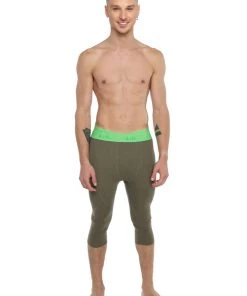 4-rth Performance Yoga Leggings - 3/4 (Olive Green) MEN