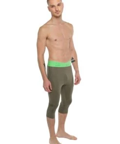 4-rth Performance Yoga Leggings - 3/4 (Olive Green) MEN