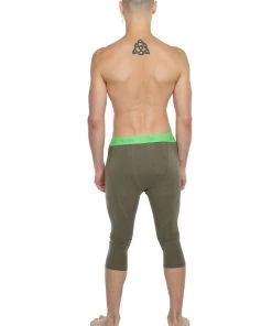 4-rth Performance Yoga Leggings - 3/4 (Olive Green) MEN