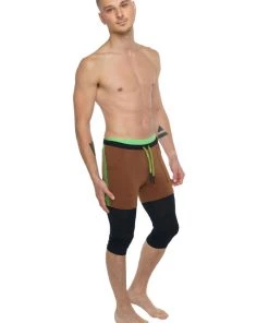 4-rth Transition Yoga Short (Chocolate W/Black & Green)