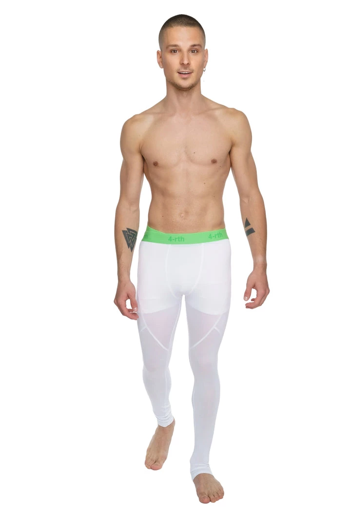 4-rth MEN Performance Yoga Leggings - Long (Arctic White)