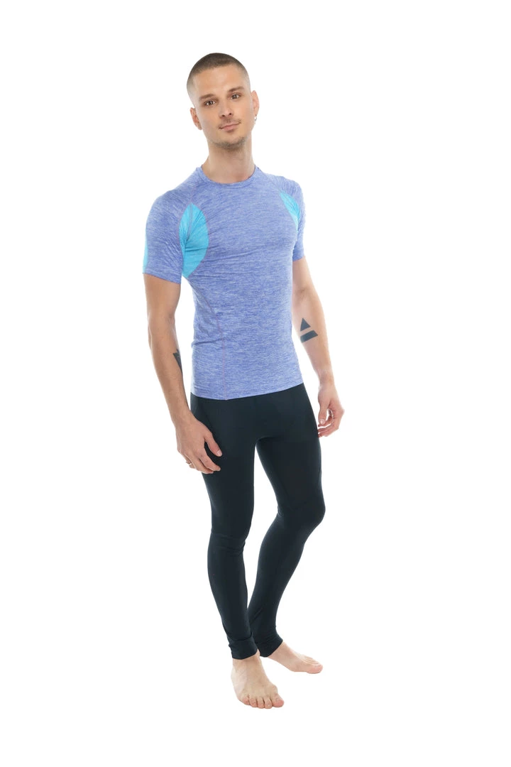 4-rth Designer Raglan Crew-Neck Tee (Lavender W/Coral Accent) MEN