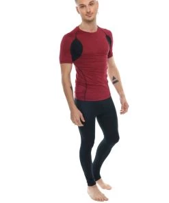 4-rth MEN Designer Raglan Crew-Neck Tee (Brick W/Black Accent)