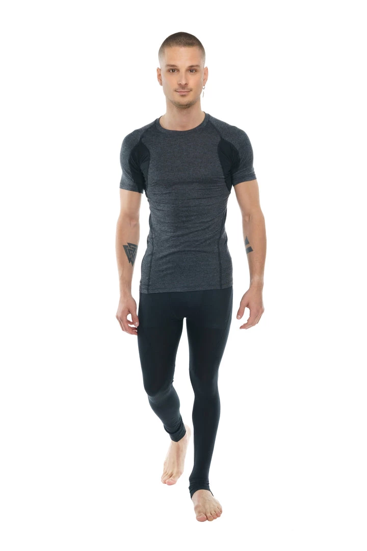 4-rth Designer Raglan Crew-Neck Tee (Charcoal W/Black Accent)