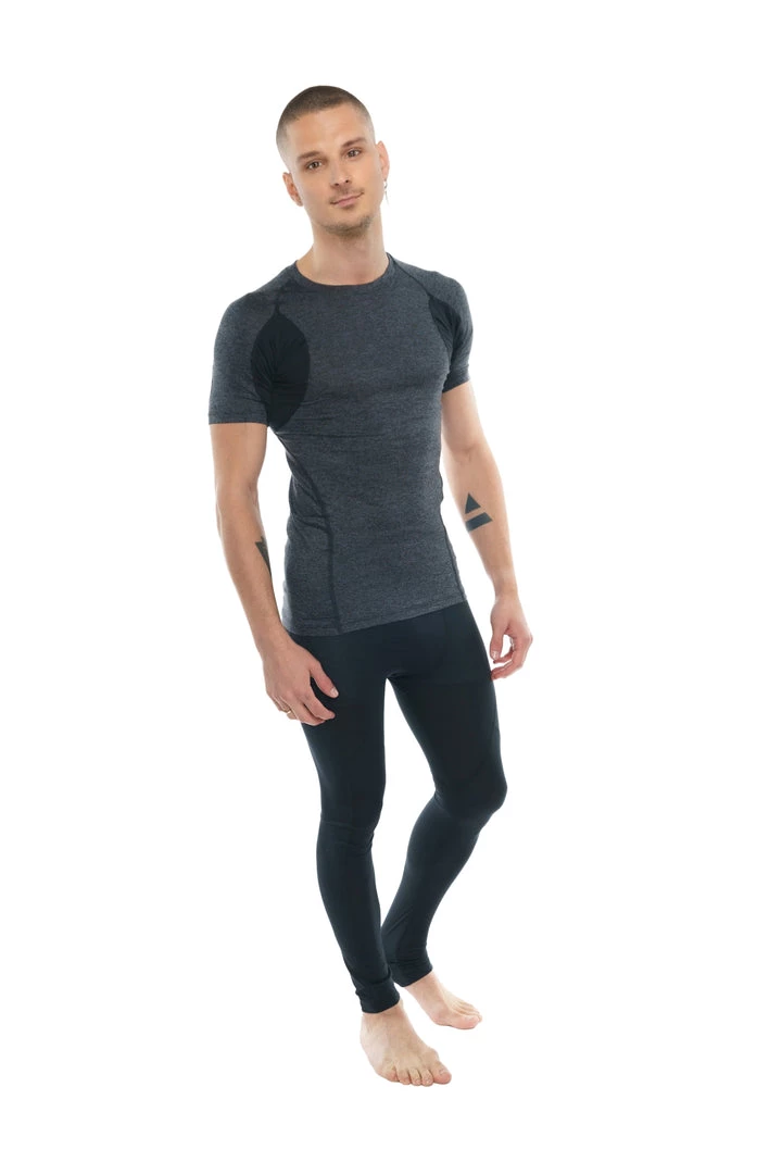 4-rth Designer Raglan Crew-Neck Tee (Charcoal W/Black Accent)