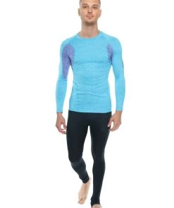 4-rth Designer Raglan Crew-Neck Tee - Long Sleeve (Coral Shelf W/Lavender Accent)