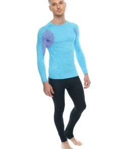 4-rth Designer Raglan Crew-Neck Tee - Long Sleeve (Coral Shelf W/Lavender Accent)