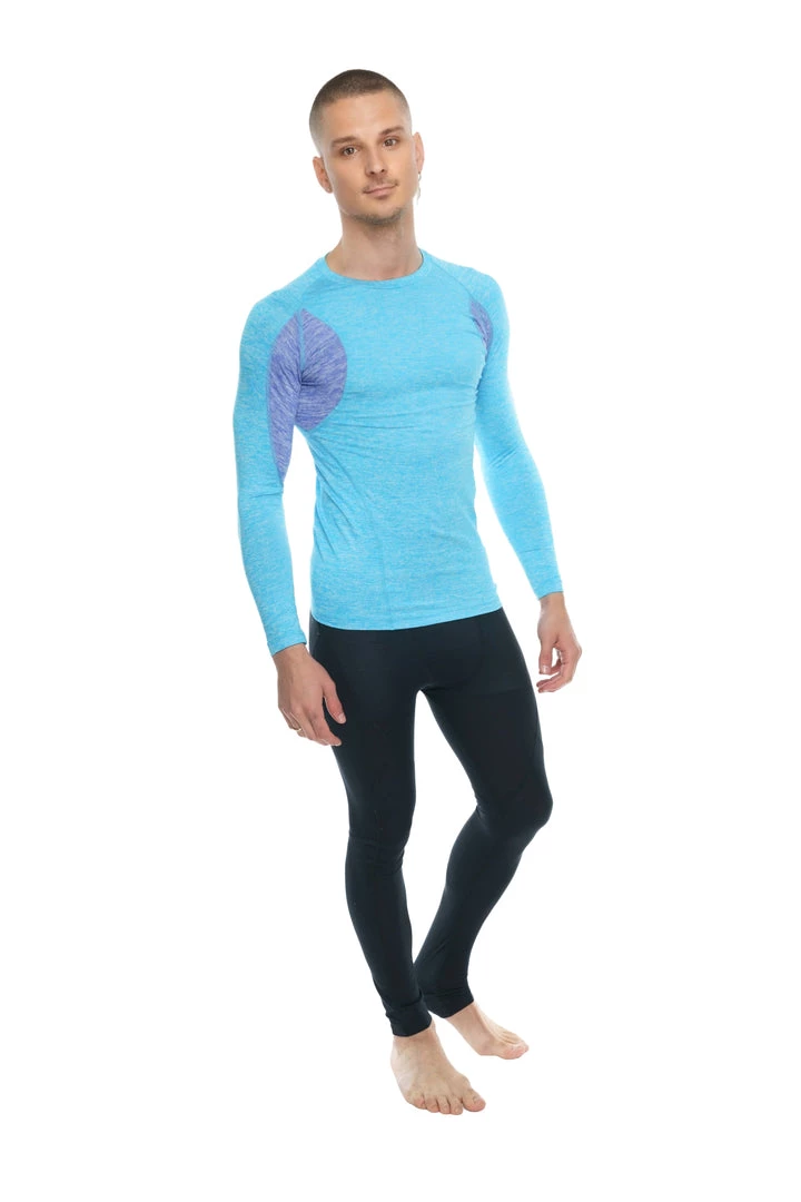 4-rth Designer Raglan Crew-Neck Tee - Long Sleeve (Coral Shelf W/Lavender Accent)