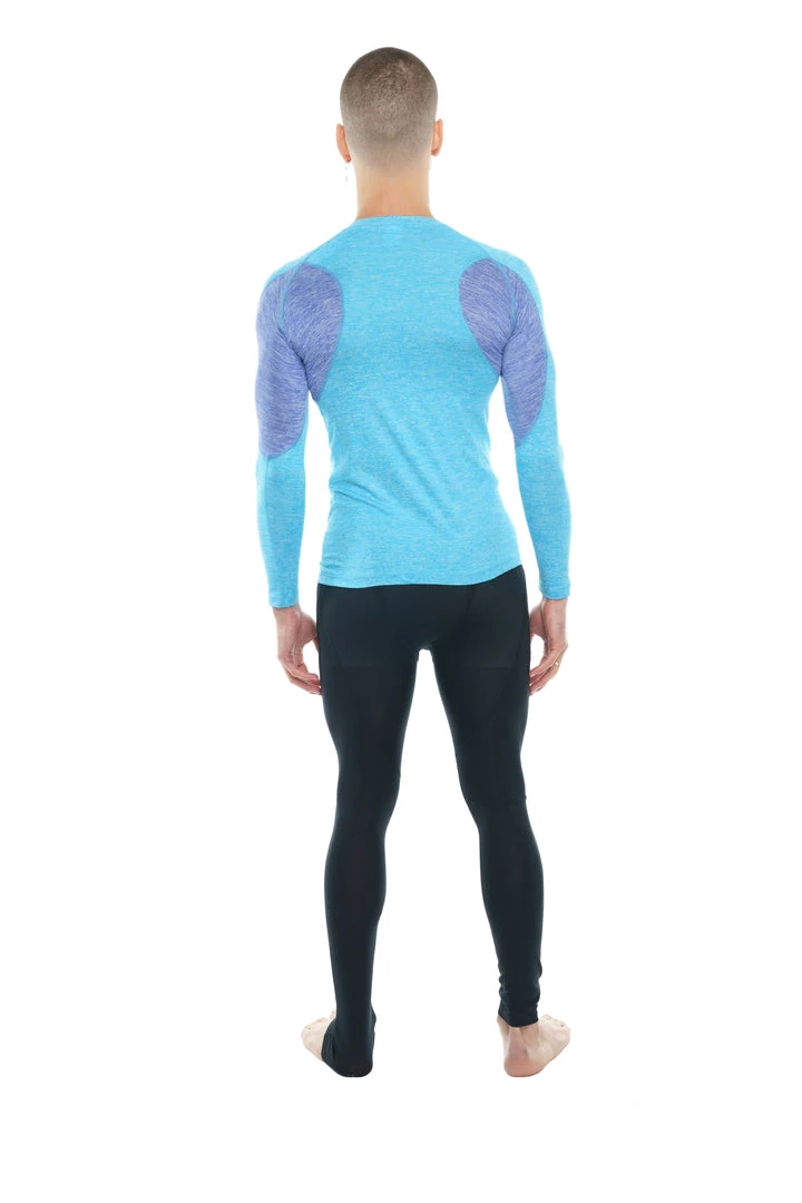 4-rth Designer Raglan Crew-Neck Tee - Long Sleeve (Coral Shelf W/Lavender Accent)