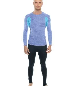 4-rth MEN Designer Raglan Crew-Neck Tee - Long Sleeve (Lavender W/Coral Accent)