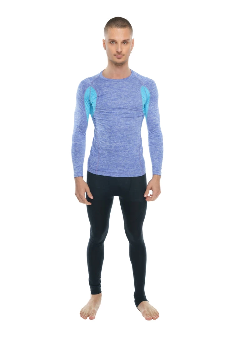 4-rth MEN Designer Raglan Crew-Neck Tee - Long Sleeve (Lavender W/Coral Accent)