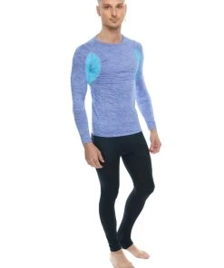 4-rth MEN Designer Raglan Crew-Neck Tee - Long Sleeve (Lavender W/Coral Accent)