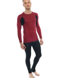 4-rth Designer Raglan Crew-Neck Tee - Long Sleeve (Brick W/Black Accent)