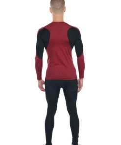 4-rth Designer Raglan Crew-Neck Tee - Long Sleeve (Brick W/Black Accent)