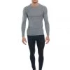 4-rth Designer Raglan Crew-Neck Tee - Long Sleeve (Steel Gray) MEN
