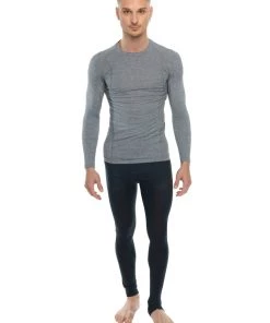 4-rth Designer Raglan Crew-Neck Tee - Long Sleeve (Steel Gray) MEN