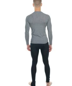 4-rth Designer Raglan Crew-Neck Tee - Long Sleeve (Steel Gray) MEN