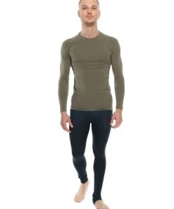 4-rth MEN Designer Raglan Crew-Neck Tee - Long Sleeve (Olive Green)