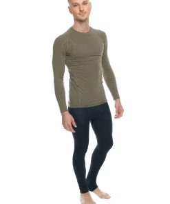 4-rth MEN Designer Raglan Crew-Neck Tee - Long Sleeve (Olive Green)