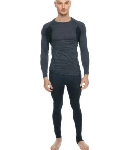 4-rth Designer Raglan Crew-Neck Tee - Long Sleeve (Charcoal W/Black Accent)