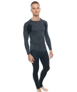 4-rth Designer Raglan Crew-Neck Tee - Long Sleeve (Charcoal W/Black Accent)