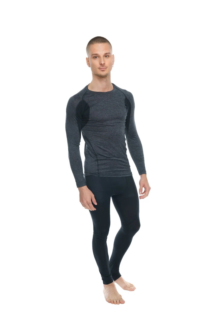 4-rth Designer Raglan Crew-Neck Tee - Long Sleeve (Charcoal W/Black Accent)