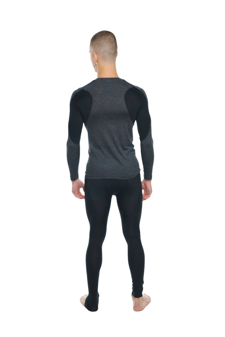 4-rth Designer Raglan Crew-Neck Tee - Long Sleeve (Charcoal W/Black Accent)