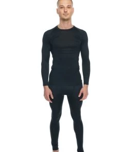 4-rth MEN Designer Raglan Crew-Neck Tee - Long Sleeve (Carbon Black)