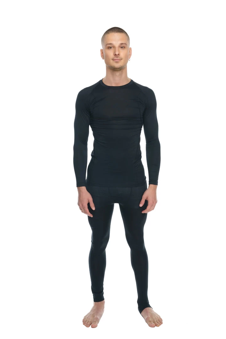 4-rth MEN Designer Raglan Crew-Neck Tee - Long Sleeve (Carbon Black)