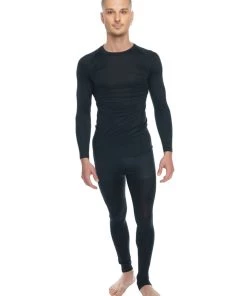 4-rth MEN Designer Raglan Crew-Neck Tee - Long Sleeve (Carbon Black)