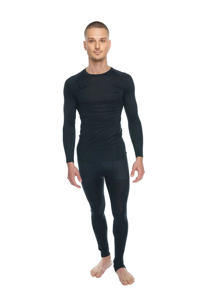 4-rth MEN Designer Raglan Crew-Neck Tee - Long Sleeve (Carbon Black)