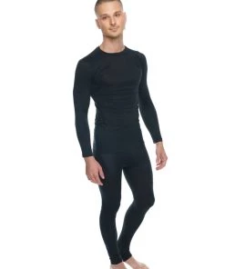 4-rth MEN Designer Raglan Crew-Neck Tee - Long Sleeve (Carbon Black)