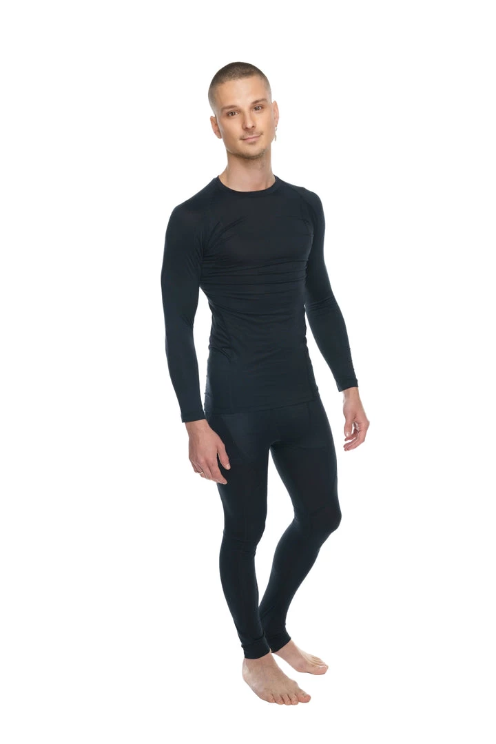 4-rth MEN Designer Raglan Crew-Neck Tee - Long Sleeve (Carbon Black)