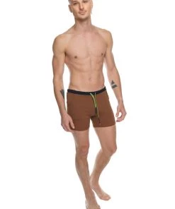 4-rth Transition Yoga Short (Chocolate W/Black & Green)