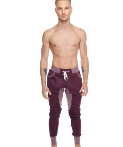 4-rth MEN **Winter Edition** Performance Fleece Long Cuffed Jogger & Yoga Sweat Pants (Plum Purple)