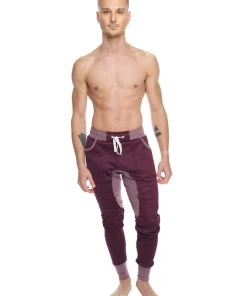 4-rth MEN **Winter Edition** Performance Fleece Long Cuffed Jogger & Yoga Sweat Pants (Plum Purple)