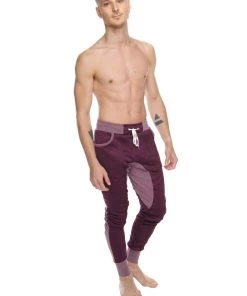 4-rth MEN **Winter Edition** Performance Fleece Long Cuffed Jogger & Yoga Sweat Pants (Plum Purple)