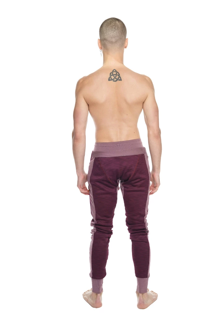 4-rth MEN **Winter Edition** Performance Fleece Long Cuffed Jogger & Yoga Sweat Pants (Plum Purple)