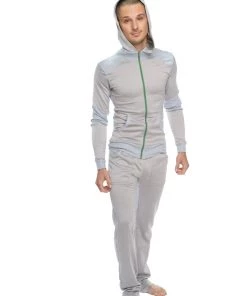 4-rth MEN **Winter Collection** Mid-Weight LUXURY-Performance Fleece Form-fit Crossover Yoga Track Hoodie (Stainless Steel Grey)