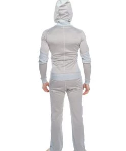 4-rth MEN **Winter Collection** Mid-Weight LUXURY-Performance Fleece Form-fit Crossover Yoga Track Hoodie (Stainless Steel Grey)