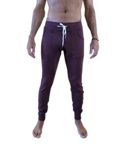 4-rth **Winter Edition** Performance Fleece Long Cuffed Jogger & Yoga Sweat Pants (Burgundy) MEN