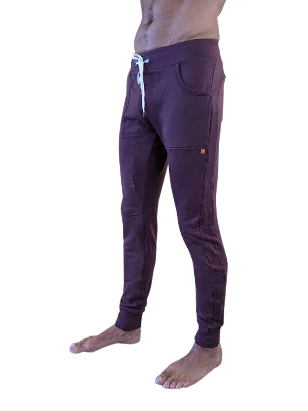 4-rth **Winter Edition** Performance Fleece Long Cuffed Jogger & Yoga Sweat Pants (Burgundy) MEN