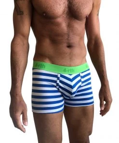 4-rth Zen Boxer Brief (Nautical Blue Stripe) MEN