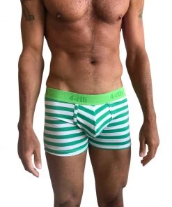 4-rth Zen Boxer Brief (Nautical Green Stripe)